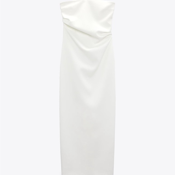 Zara White MIDI DRESS
NWT Size XXL 
Strapless midi dress - Picture 8 of 10
